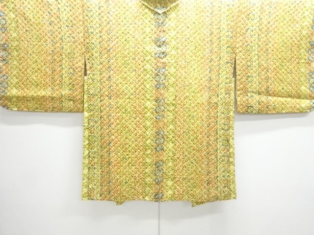 JAPANESE KIMONO / UNUSED HAORI COAT / ALL SHIBORI / ABSSTRACT PATTERN 